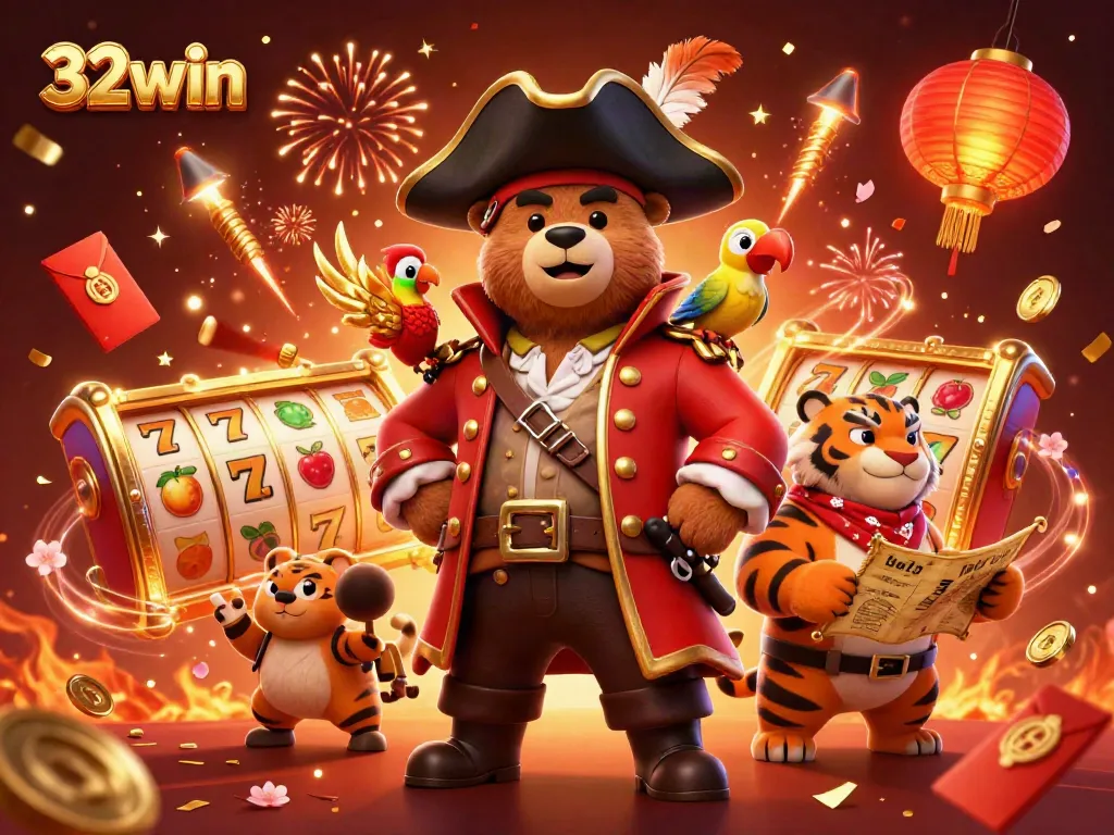 Experience the thrill of slots with 32win in a vibrant, celebratory online casino scene.