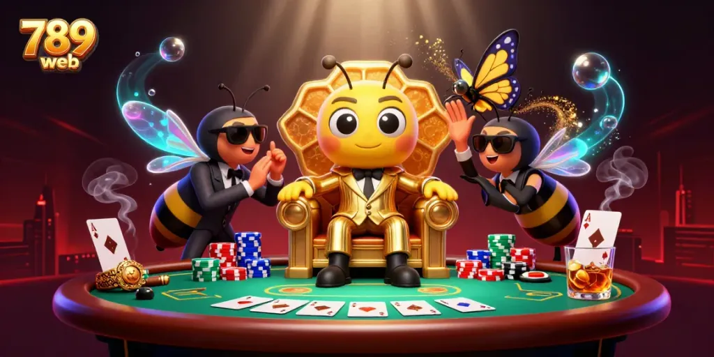 Experience the thrill of gaming at 789club web with dynamic characters in a vibrant casino setting.