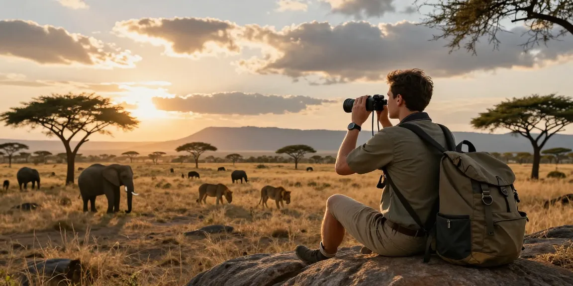 Traveler at Kidepo Valley National Park enjoying wildlife experiences with NAGA2000.