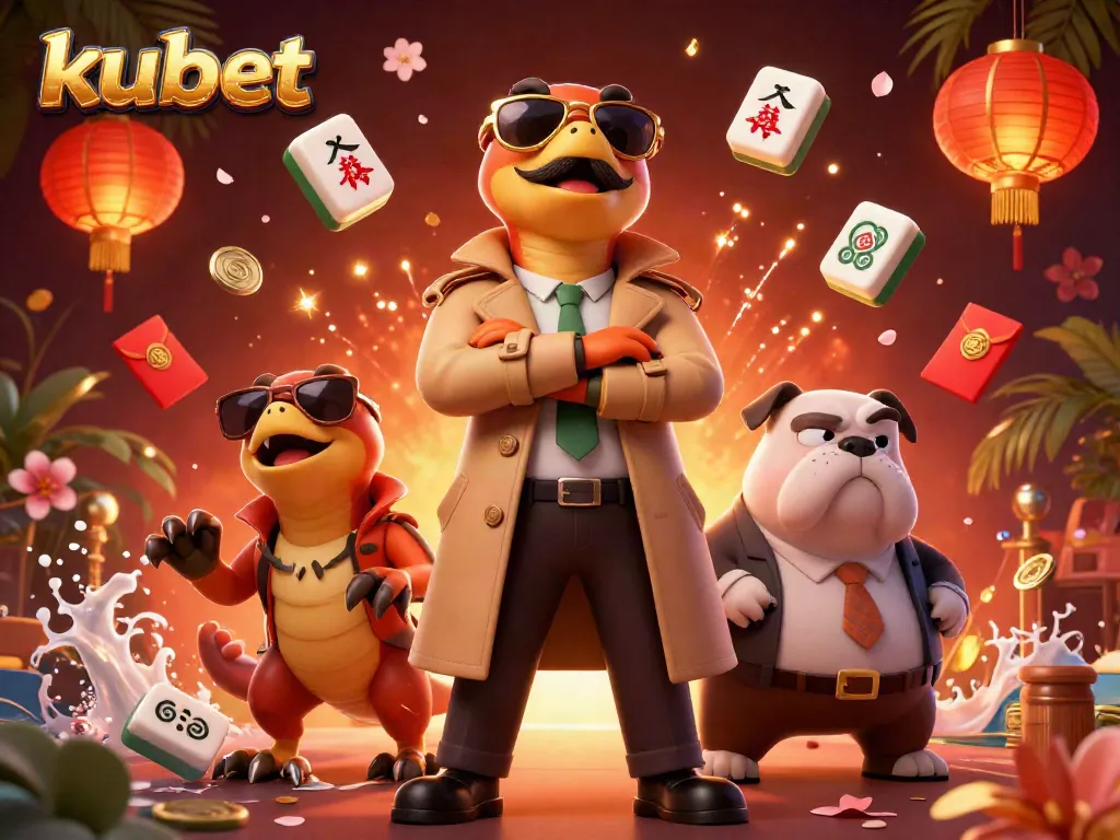 Enjoy the thrill of kubet as raptors attempt to enter a VIP casino lounge in a whimsical illustration.