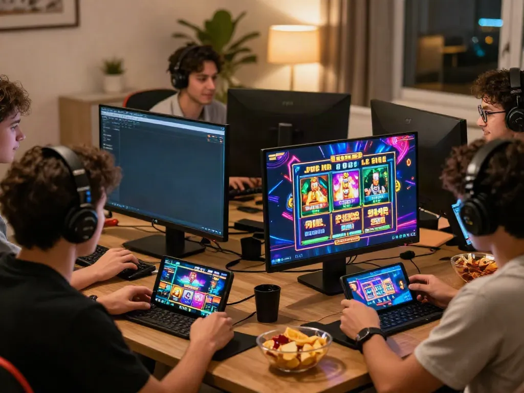 Engaged players enjoying diverse games at https://h19gene.com/ in a cozy home environment.
