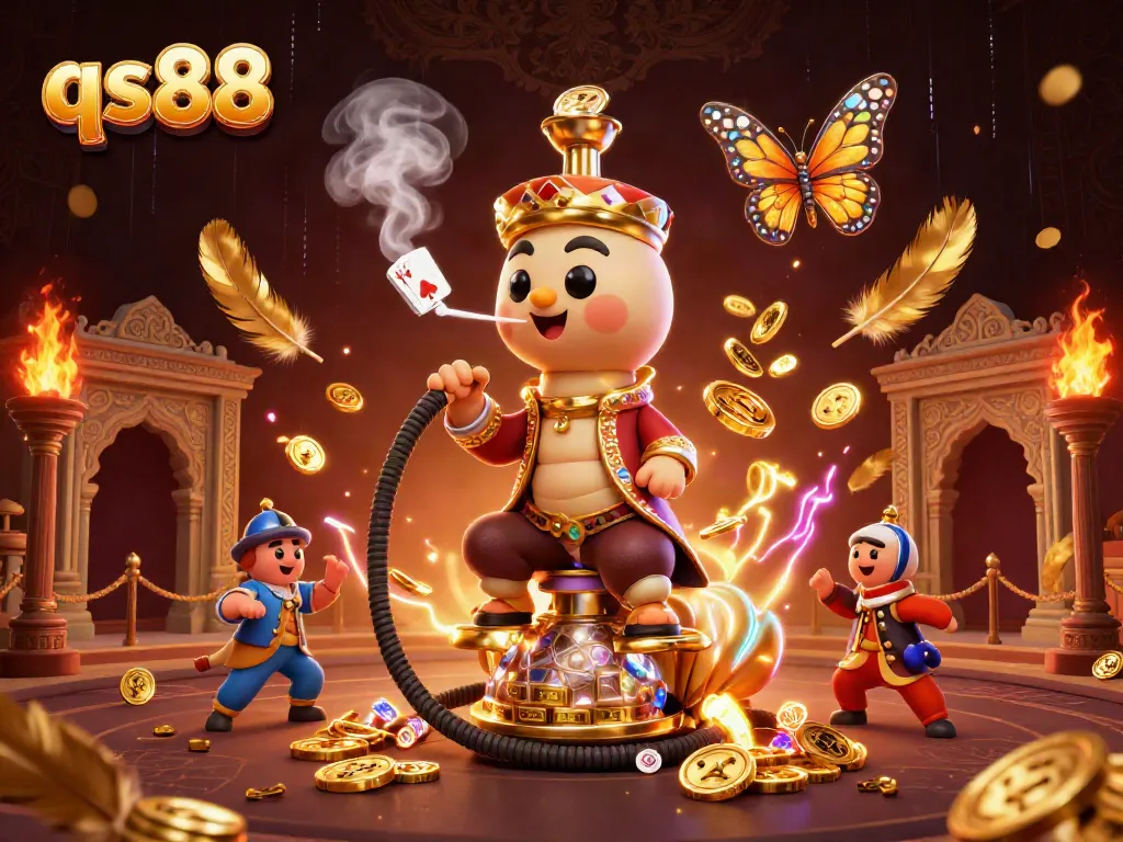 Experience thrilling gameplay with qs88 in an enchanting casino-themed 3D illustration featuring vibrant characters.