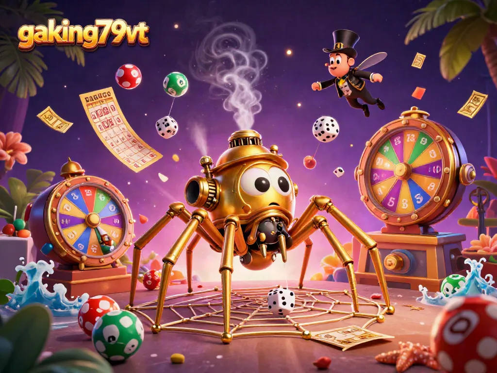 Engage with the thrilling dynamics of gaking79vt's casino world featuring a whimsical steampunk spider.