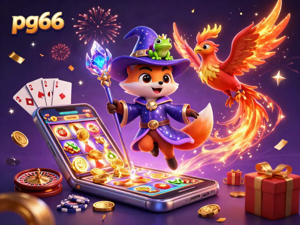 Experience exhilarating moments with pg66's vibrant casino fantasy featuring wizard, phoenix, and magical elements.