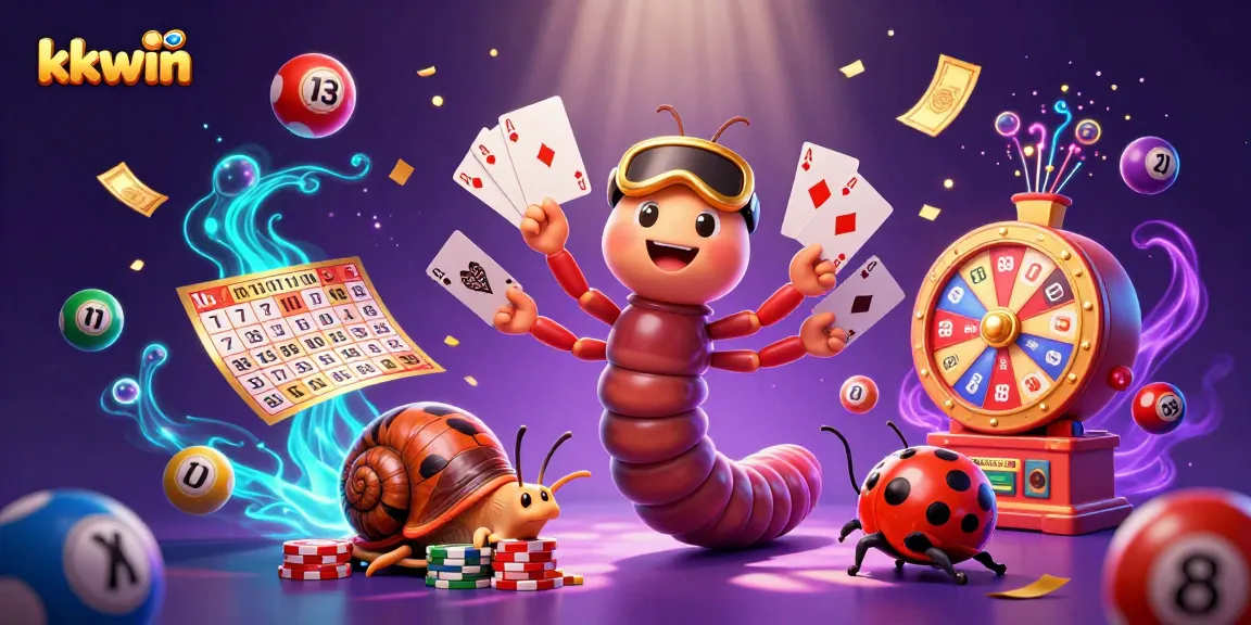 Engaging gambling scene featuring kkwin's animated characters amidst vibrant lottery elements and excitement.