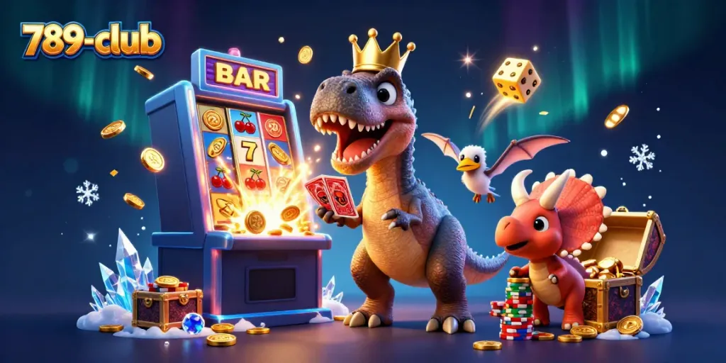 Spin the reels at 789-club with a T-Rex card dealer, pterodactyl assistant, and chip-stacking triceratops.
