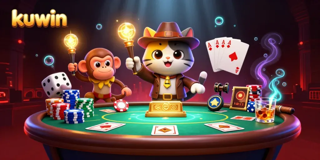 Engage with kuwin as the archaeologist cat uncovers treasures in a vibrant casino temple scene full of energy.