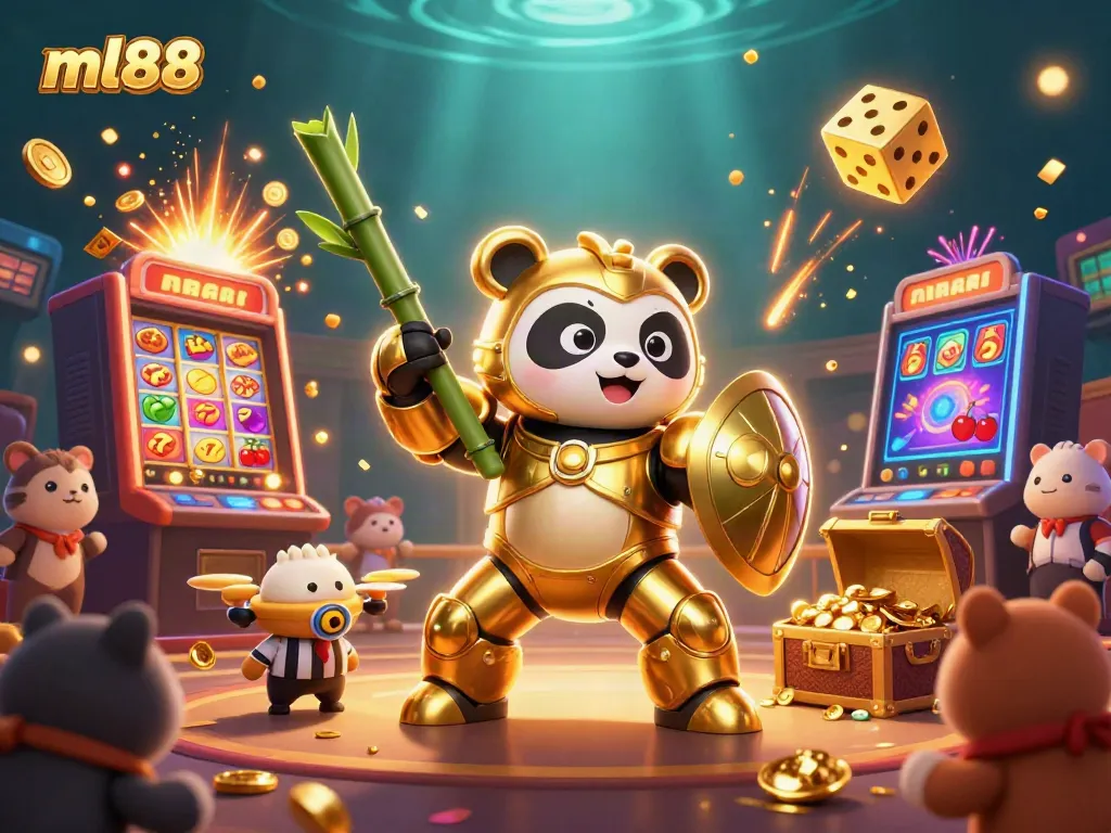 Experience the excitement of ml88 with a lively 3D casino scene showcasing vibrant gaming elements and dynamic characters.