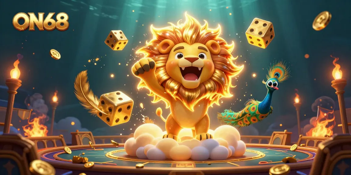 Experience the dynamic world of ON68 with an engaging 3D casino scene showcasing luxurious betting environments.