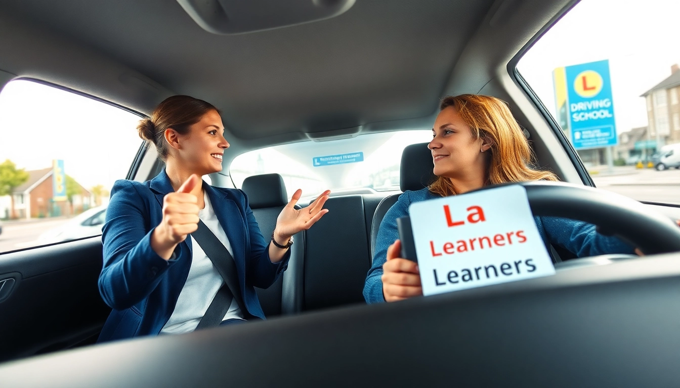 Engaging automatic driving lessons Portsmouth with a professional instructor guiding a learner.