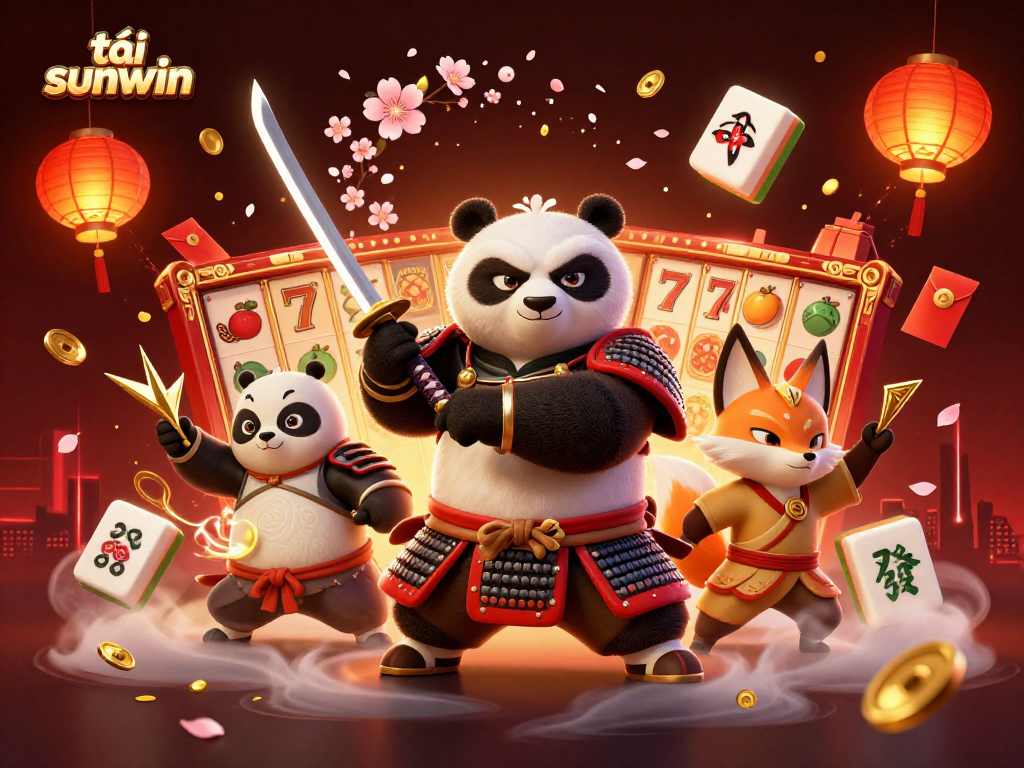 Engage with tải sunwin as a fierce samurai panda and ninja fox thrive in a vibrant casino scene.
