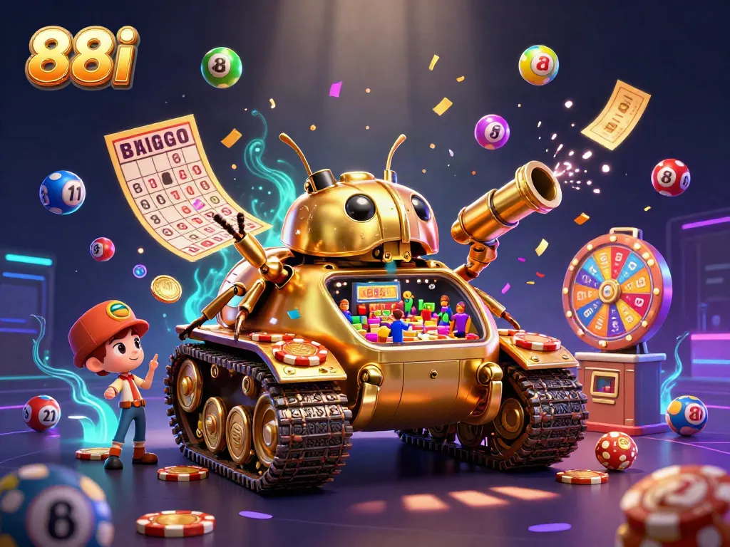 Experience the thrilling 88i casino adventure in a vibrant 3D world filled with colorful gaming elements.