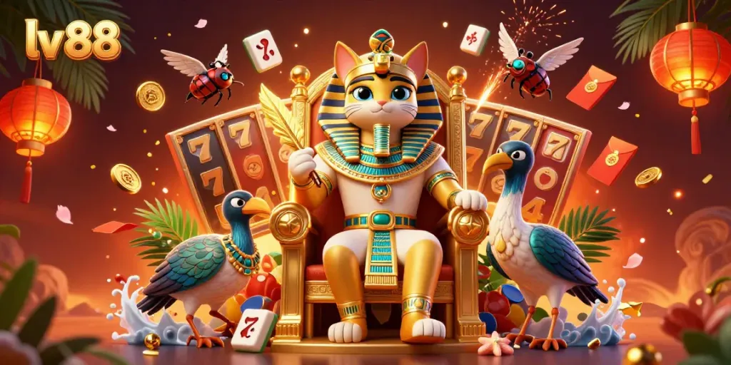 Experience the excitement at lv 88, where pharaoh and scribe meet amidst vibrant gaming elements.