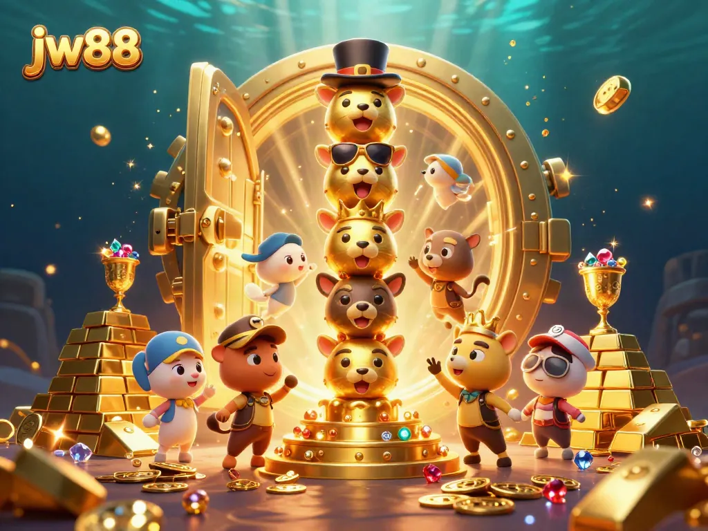 Experience thrilling casino moments with jw88's vibrant underwater treasure scene featuring animated golden totem and shimmering gemstones.