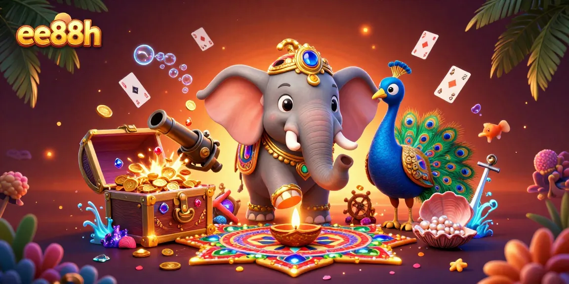 Experience thrilling adventures with ee88h in this vibrant 3D casino scene featuring dynamic characters!