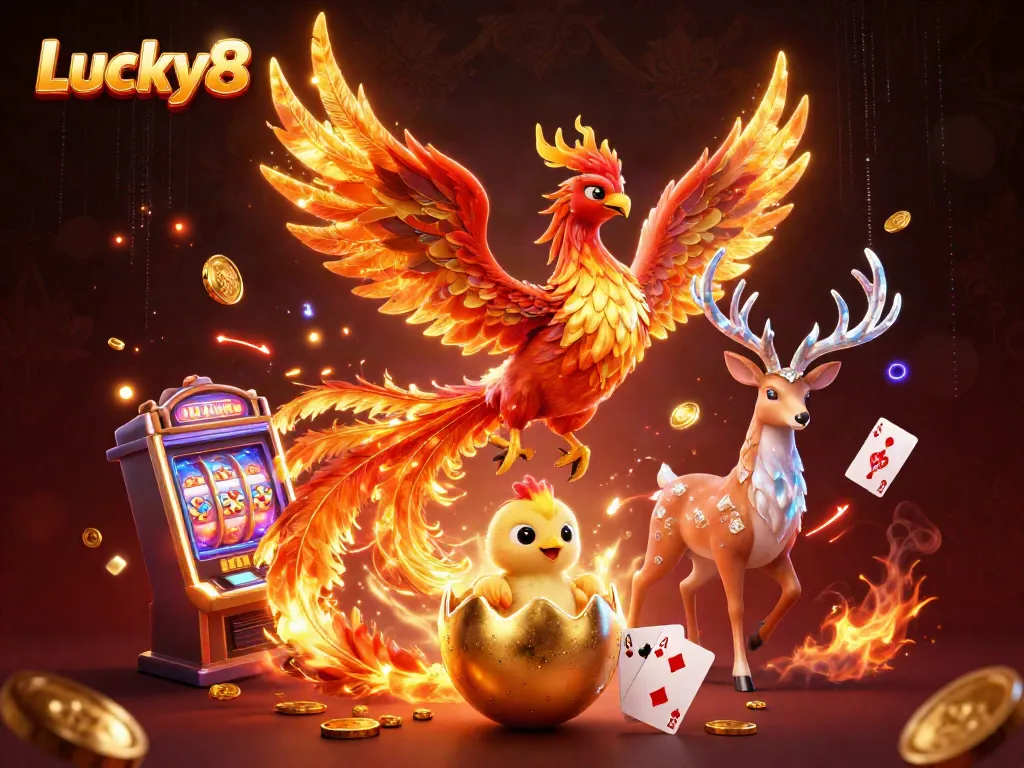 Engage in thrilling gameplay at Lucky8 with vibrant 3D characters and immersive slot activities.