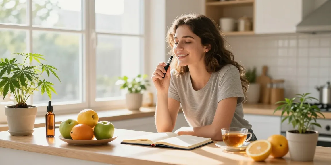 thc vape uk wellness moment with high-quality vape pen and fresh organic elements