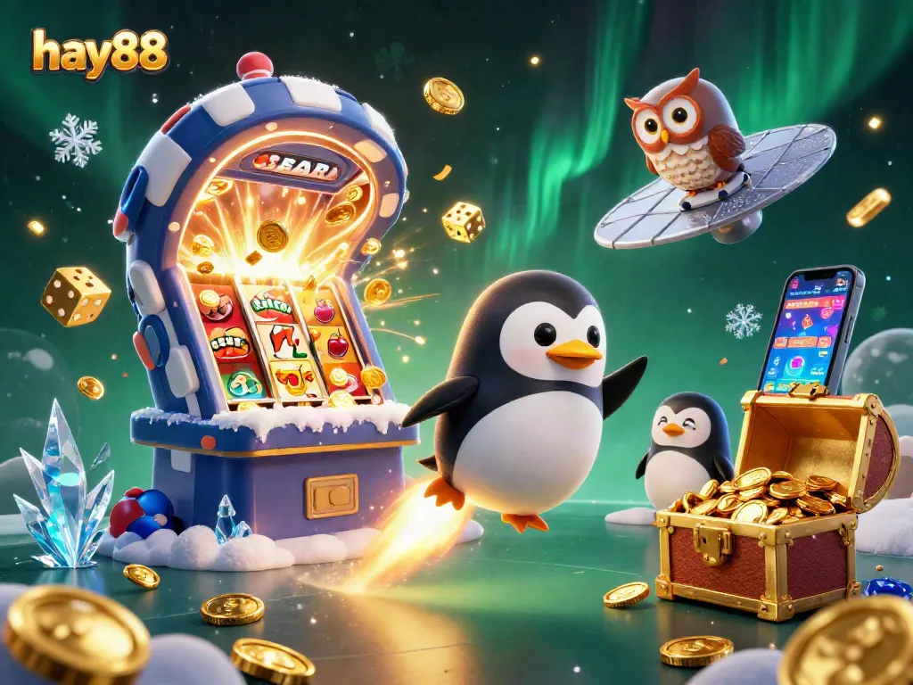 Experience exciting gaming adventures at hay88 with vibrant 3D casino visuals featuring jackpots and lucky symbols.