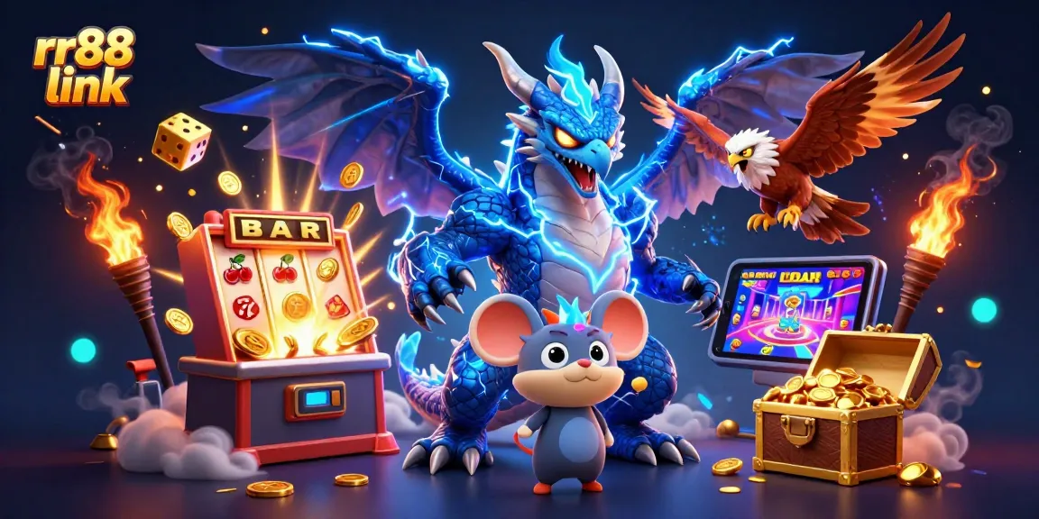 Experience the thrill of rr88 link with electrifying dragon and jackpot action in 3D illustration