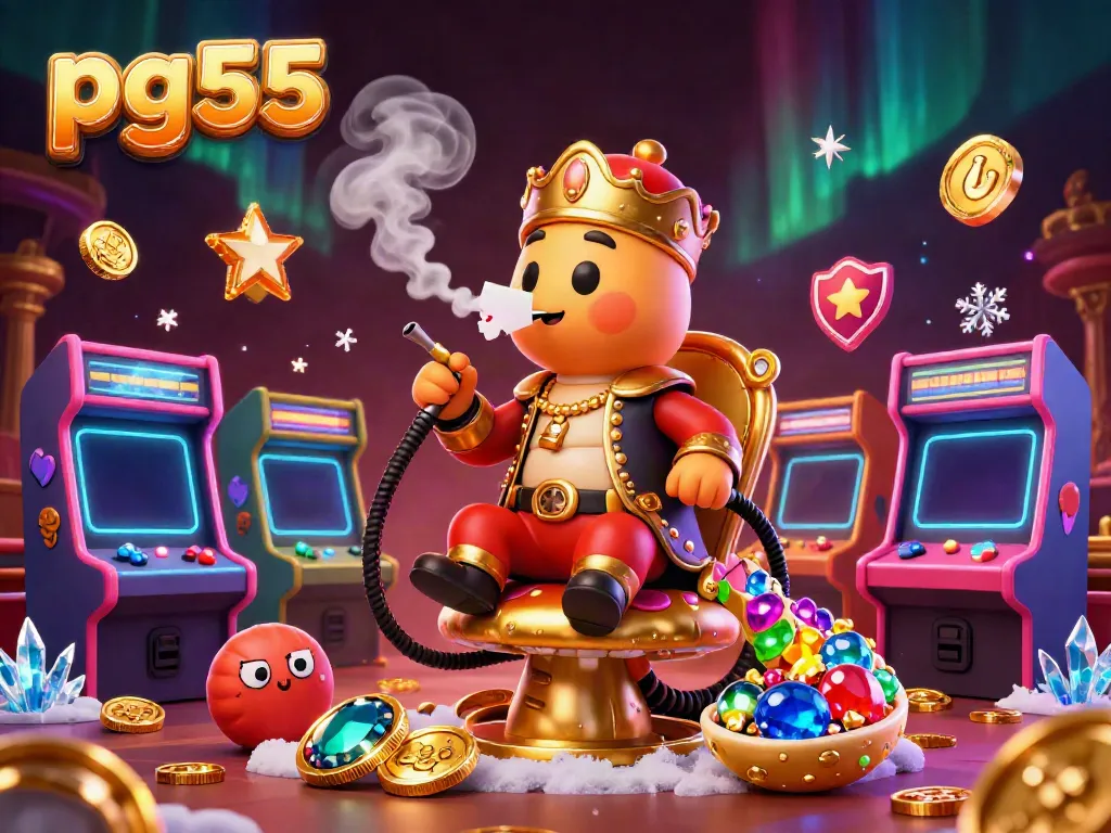 Enjoy exciting gaming with pg55's detailed casino illustration featuring captivating characters and vibrant elements.