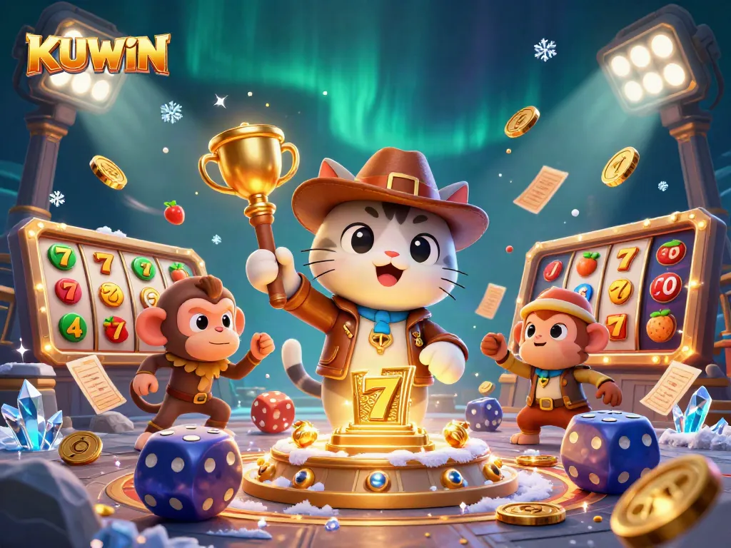 Uncover casino treasures with KUWIN: 3D cartoon explorer battling ancient traps amidst jackpot reels.