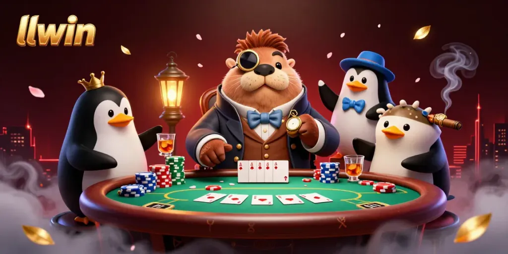 Experience thrilling moments at llwin with a poker game featuring unique underwater characters and vibrant casino elements.