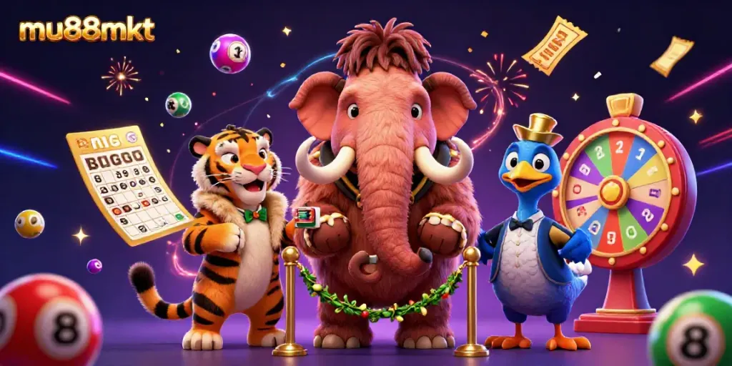 Experience thrilling fun at mu88mkt with a vibrant casino atmosphere featuring dynamic game elements and colorful characters.
