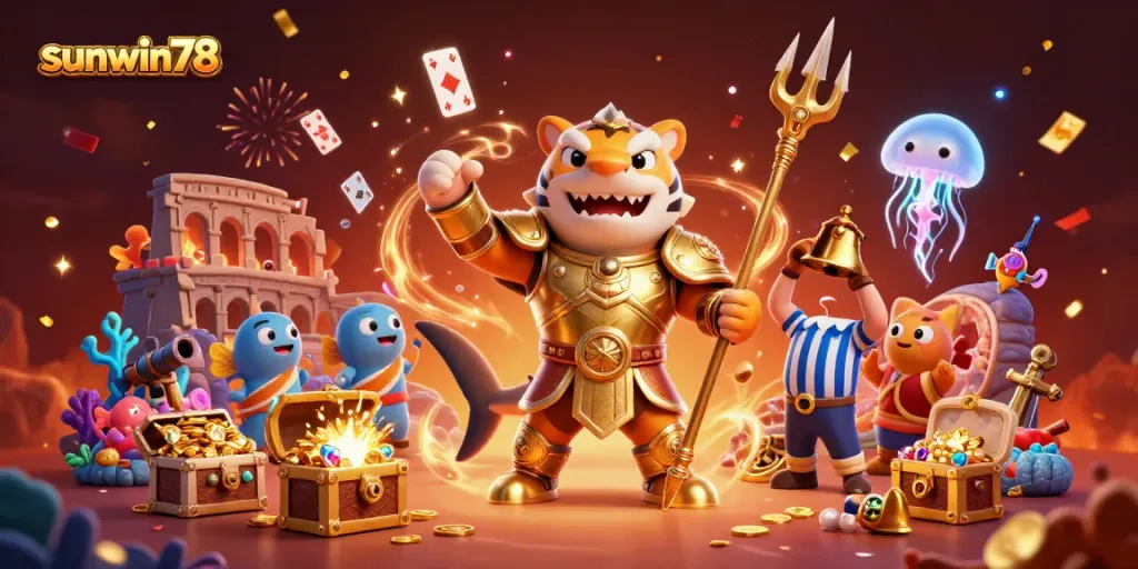 Spin the reels with sunwin78's vibrant underwater casino world full of treasures and excitement.