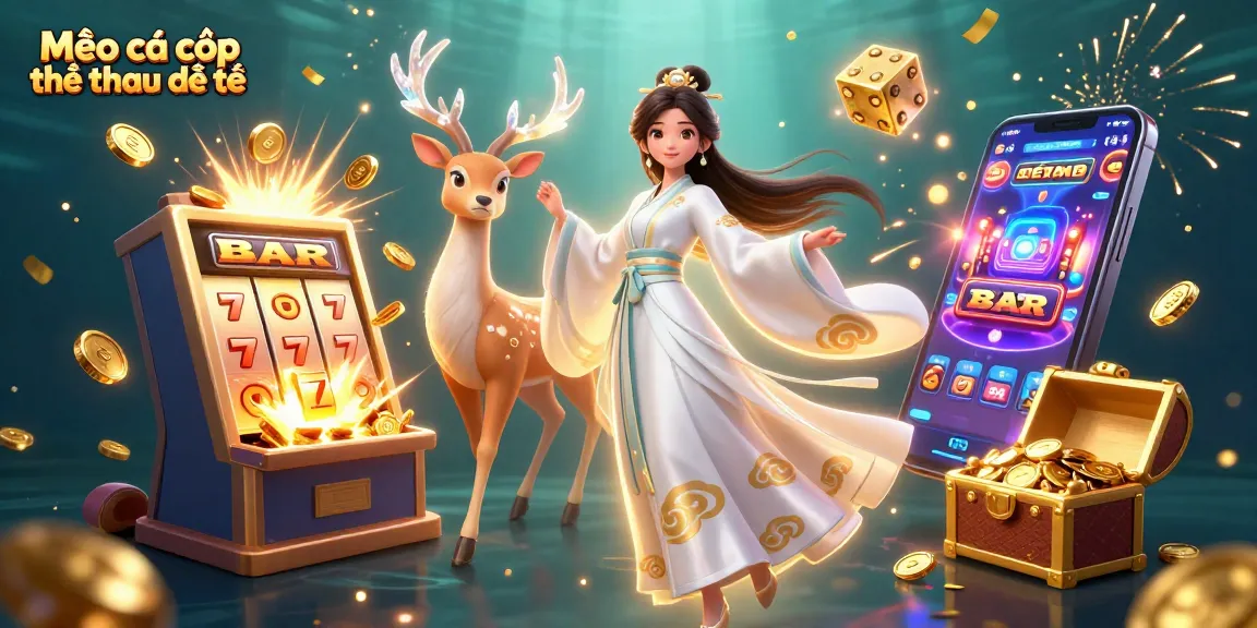 Mẹo cá cược thể thao điện tử is illustrated with an Asian woman in traditional silk, surrounded by dynamic casino elements.