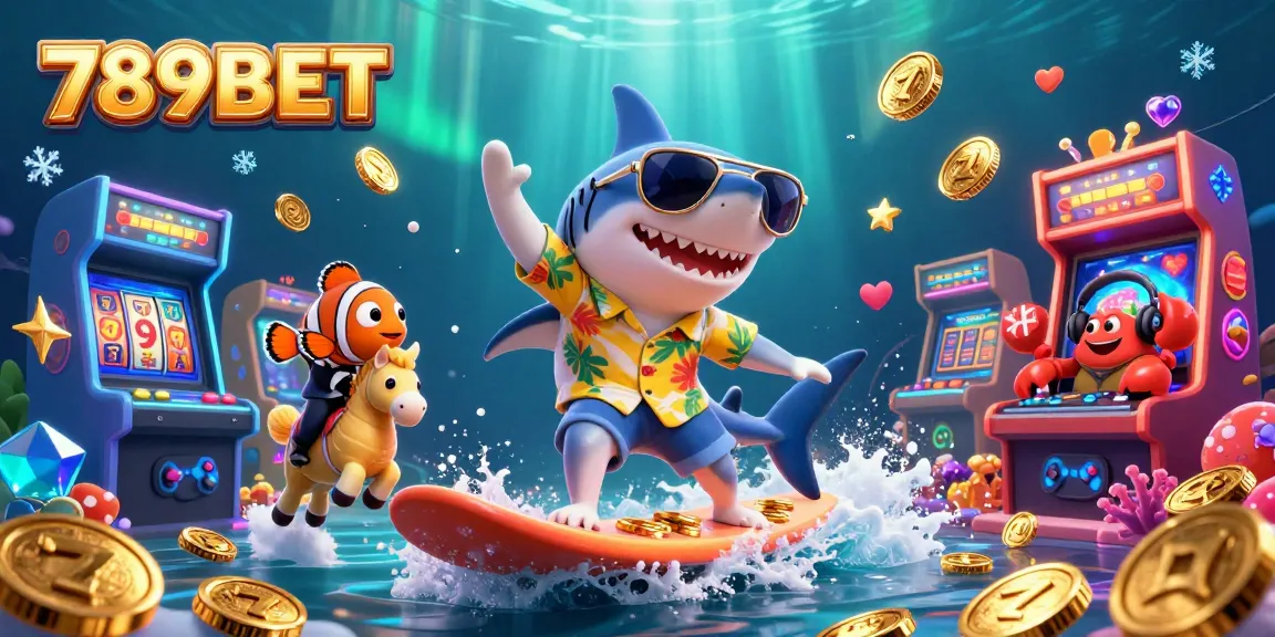 Experience thrilling fun at 789BET with a vibrant underwater gambling scene featuring unique characters and game elements.