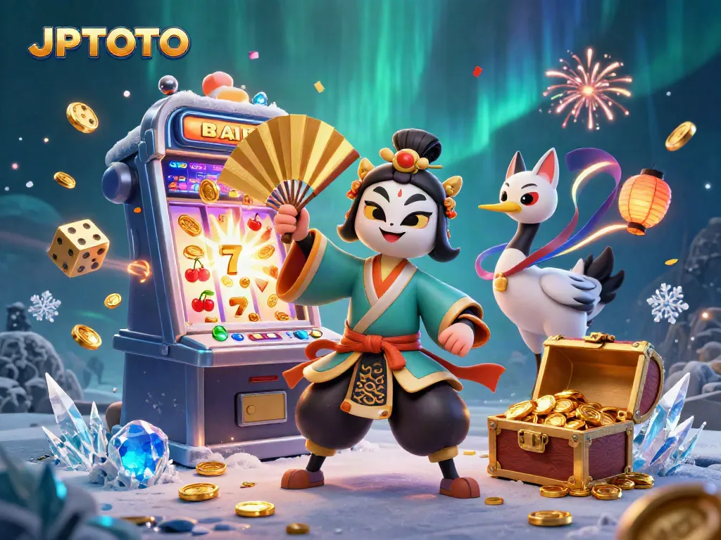 Experience exciting wins with JPTOTO in this vibrant casino scene filled with dynamic game elements.