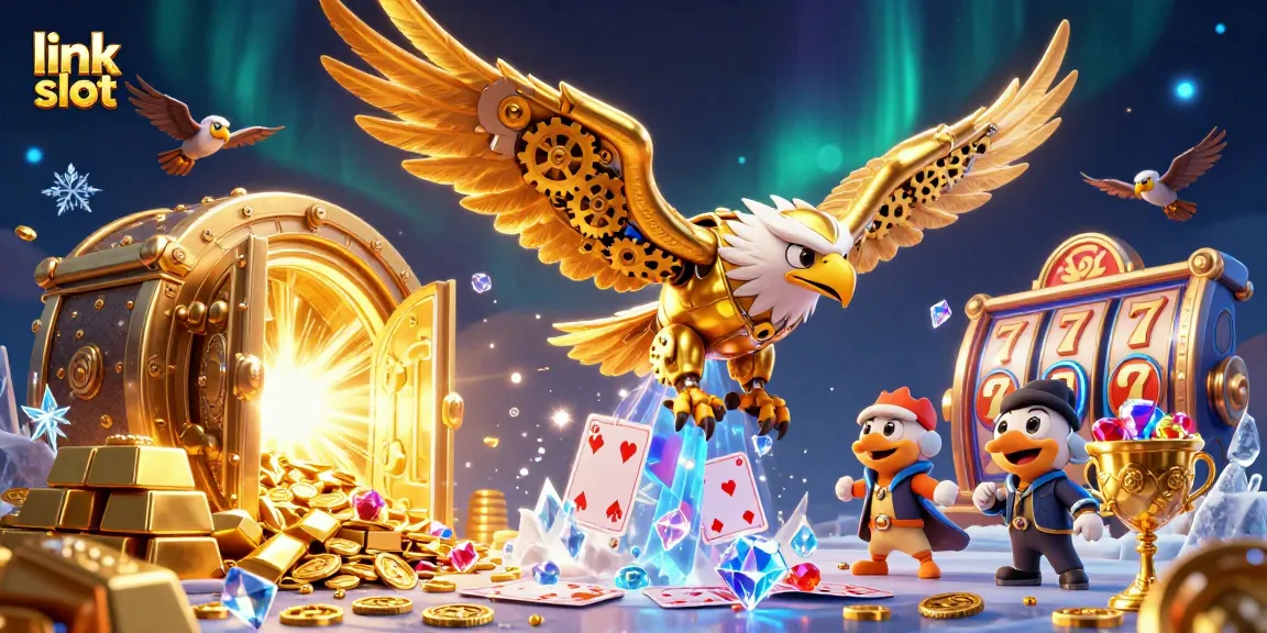 Menangkan jackpot dengan link slot di mesin slot, hiasan emas dan berlian yang menakjubkan.