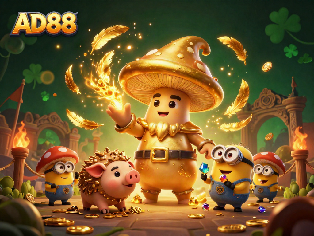 Engage with the magical world of AD88 featuring a wizard and treasure-hunting companions