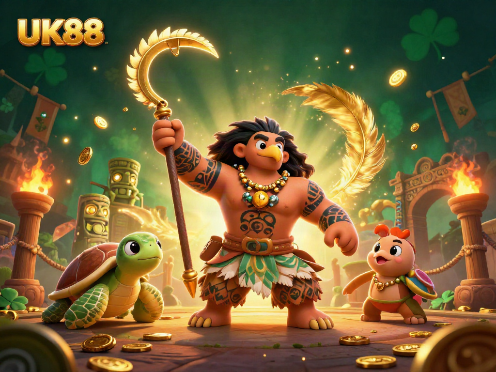 Engage in thrilling bets at UK88 with vibrant 3D casino characters and dynamic elements.