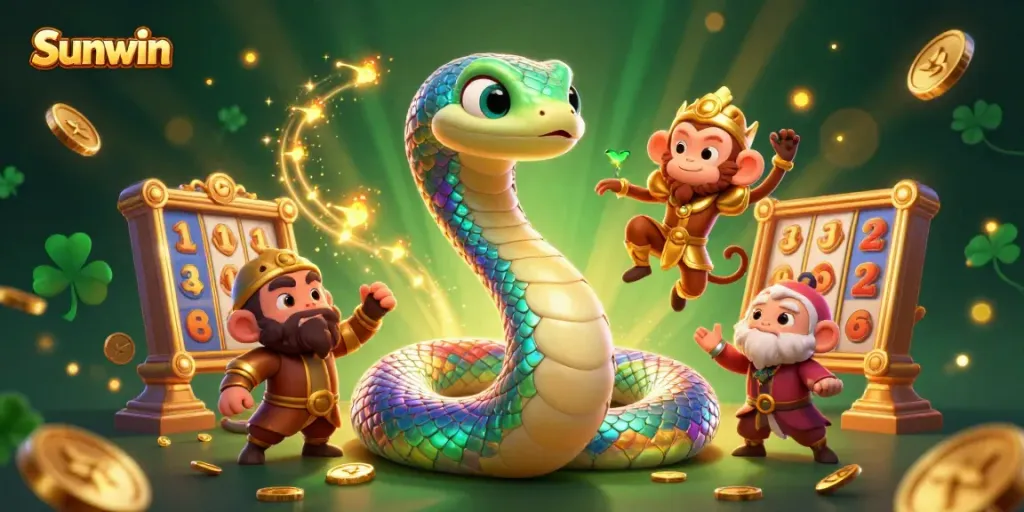 Experience thrilling gameplay at Sunwin with vibrant 3D characters and dazzling slot elements.