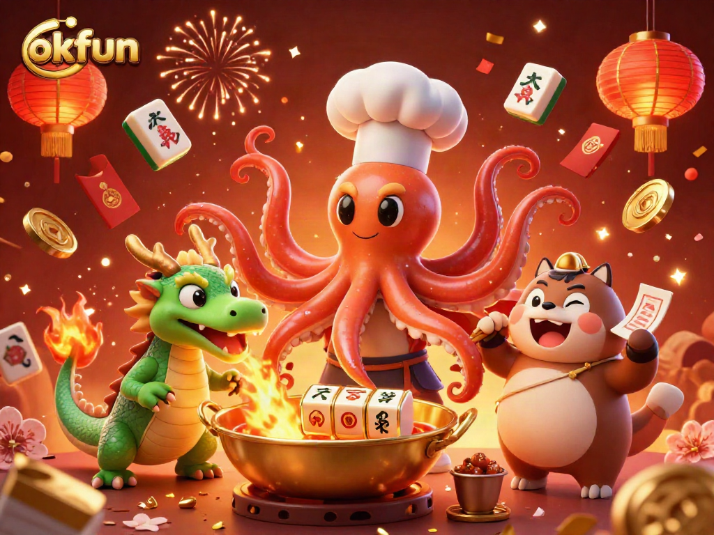 Engage in thrilling games at okfun casino with vibrant characters enjoying jackpot excitement.