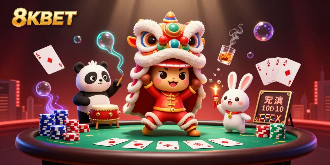 Experience vibrant 8KBET gaming with animated casino characters and dynamic poker action!
