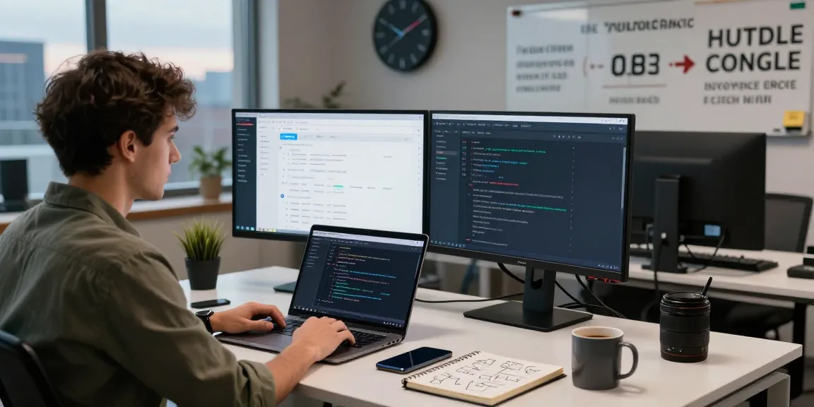 Efficient workspace illustrating the PulseChain Bridge in action, with coding displays and blockchain developer tools.
