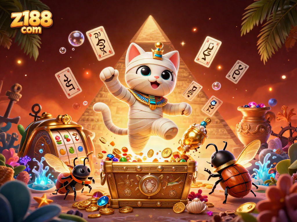 Engage in exciting gameplay at z188 com with a vibrant pyramid casino scene.