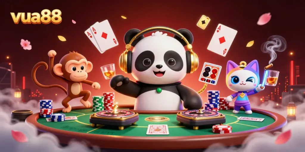 Experience thrilling gameplay at vua88 with a vibrant, energetic casino party scene.