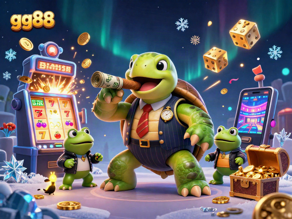 Experience thrilling gaming action at gg88 with our vibrant 3D casino illustration.