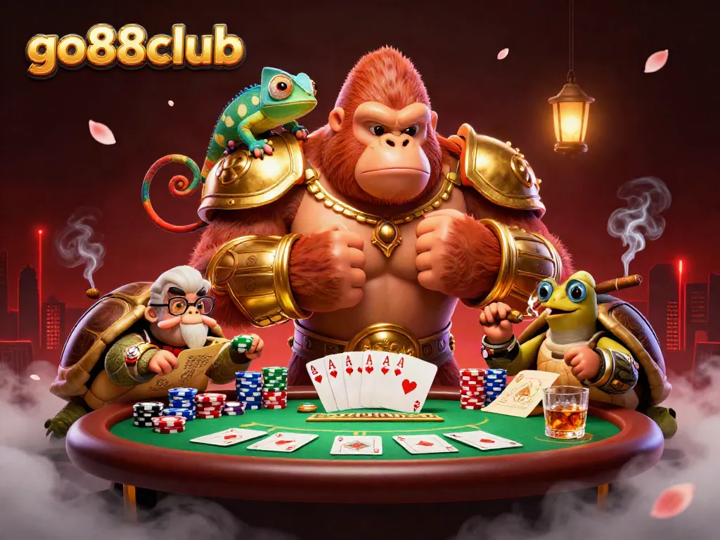 Experience high-stakes action with go88club's vibrant gambling scene filled with engaging characters and dynamic casino elements.