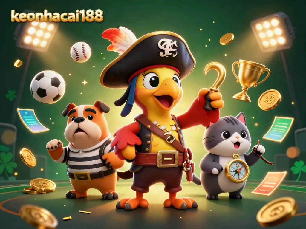 Experience thrilling sports betting action with keonhacai188, featuring dynamic characters and vibrant elements.