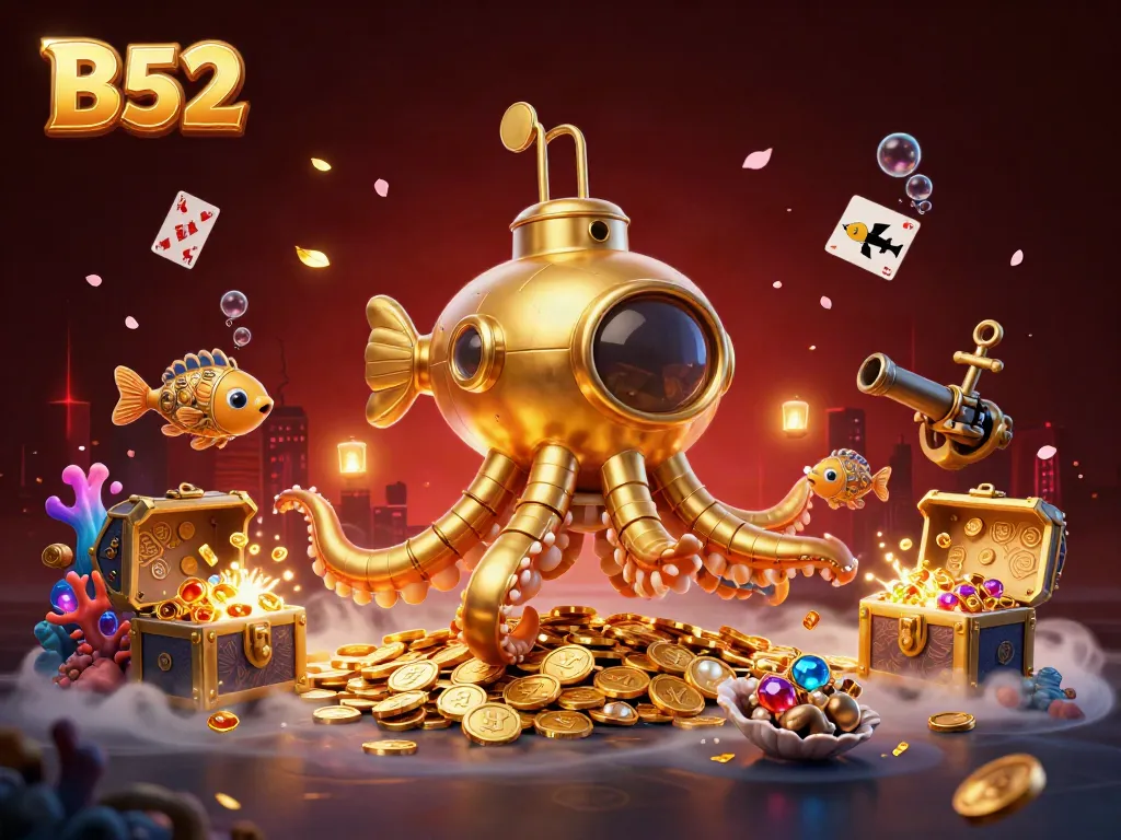 Engage with B52's thrilling adventures in a vibrant casino underwater world of treasures and games.