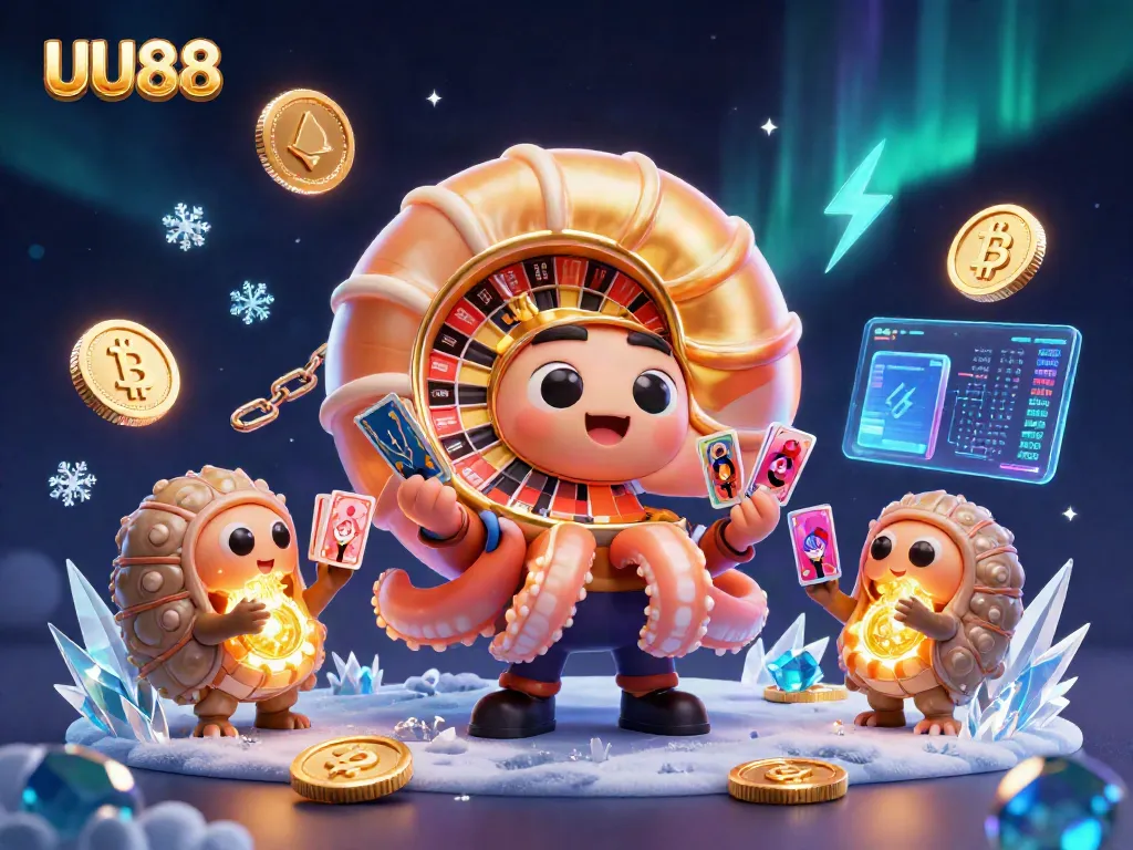 Experience thrilling gameplay at UU88 with digital coins, casino elements, and vibrant 3D effects.