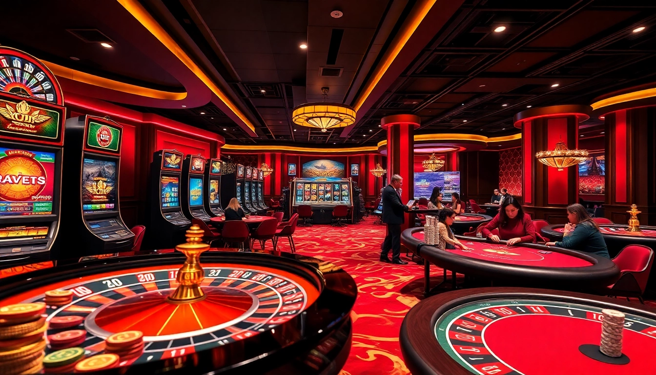 Kkwin players enjoying thrilling slot machines and poker games in a luxurious casino setting.