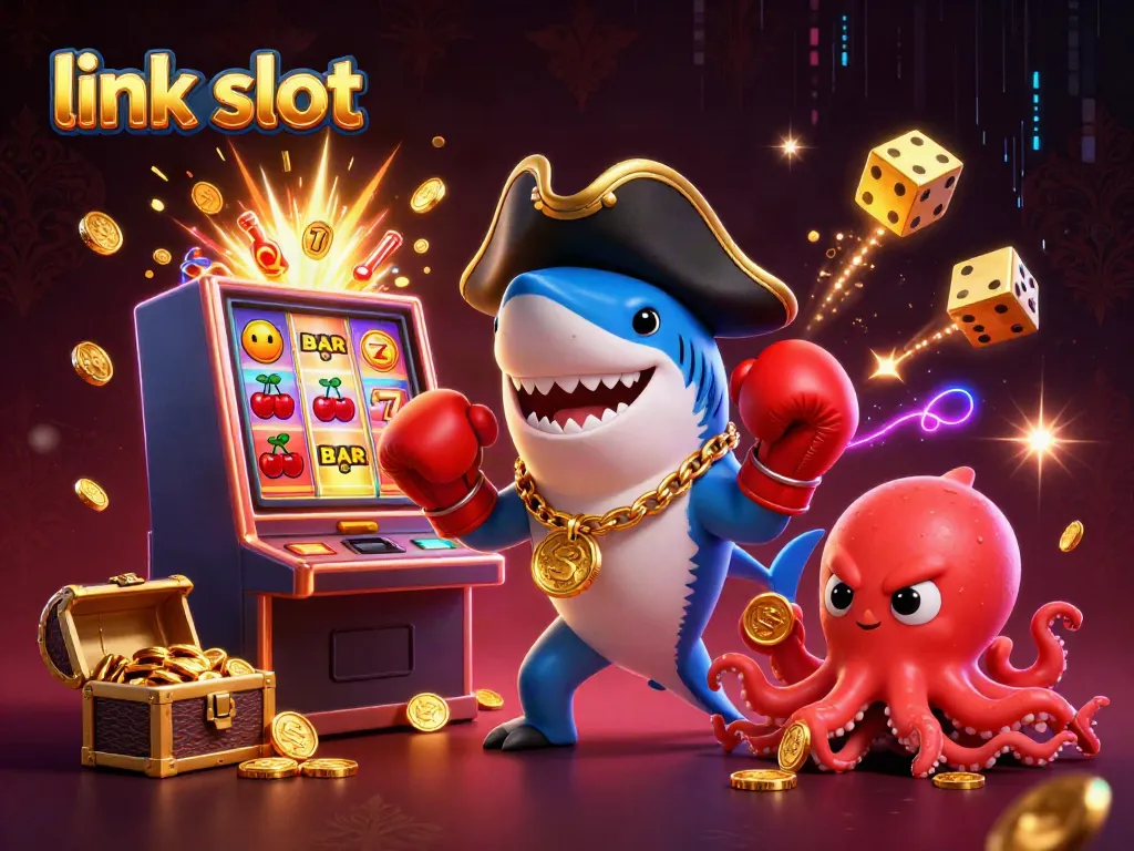 Experience winning thrills with link slot as characters celebrate jackpots and game excitement.