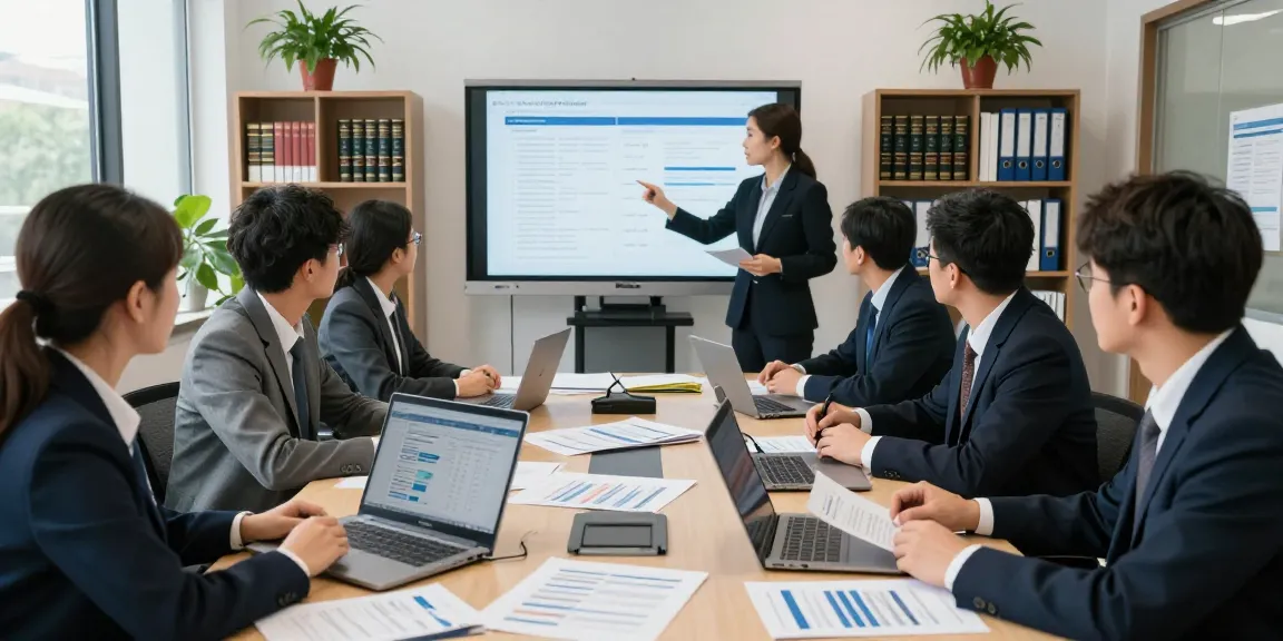 Forensic auditors collaborating in a bright office setting at aafikotaserang.org, showcasing teamwork and expertise in auditing.