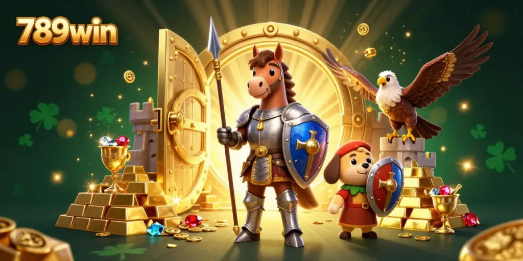 Spin the reels with 789win at this vibrant casino scene full of gems and treasures.