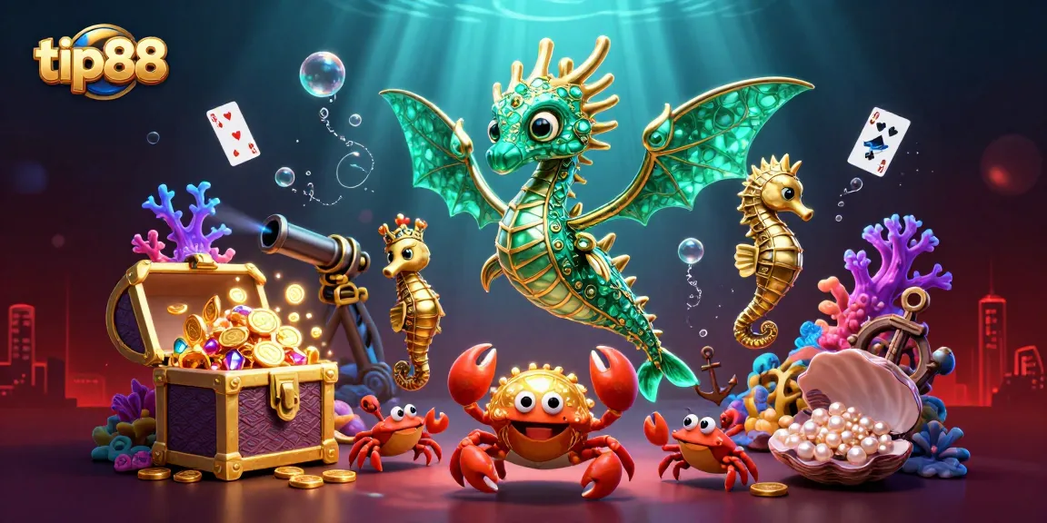 Join the exciting adventures at tip88 with underwater treasures, games, and vibrant casino elements.